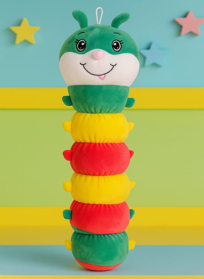 DTR Creation Colorful Caterpillar Soft Toy | Multicolor Plush Stuffed Animal | Super Soft Cuddly Toy for Kids, Boys & Girls ? Red, Yellow & Green (45 cm) - Image 5